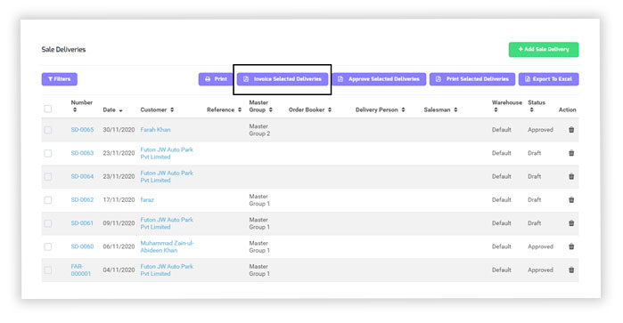 Create a single invoice for multiple delivery Challan